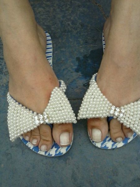 chinelo de laço